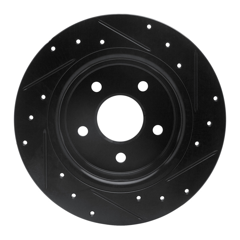 Ford Transit Connect Brake Rotor (1) - Rear Left - R1 Concepts - Drilled & Slotted - Black - `13-`18
